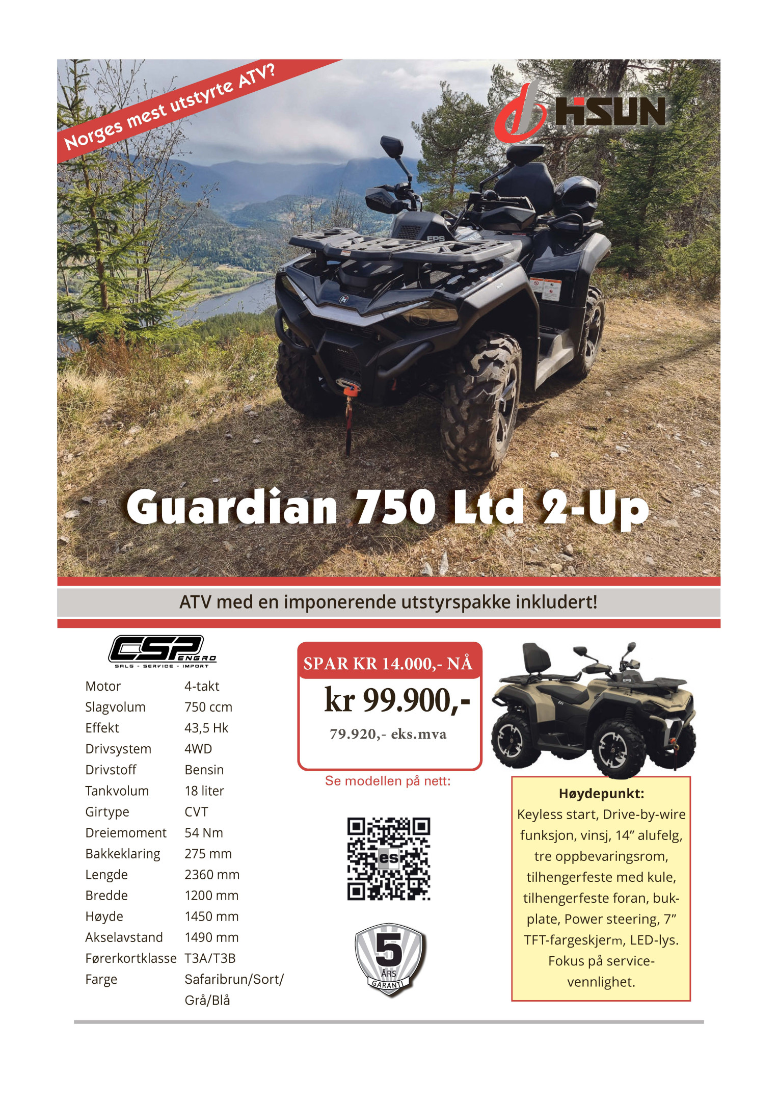 [general.product.image.short] 1 - Hisun Guardian 750 LTD - Kampanjepris! 2026